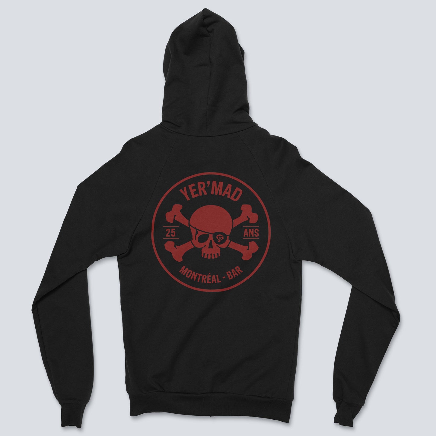 Hoodie noir zippé à capuche Yer'Mad 25 ans